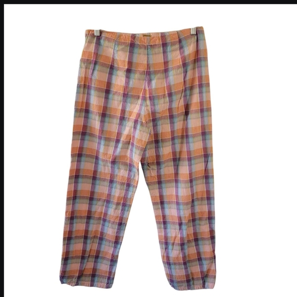 Billabong The Salty Blonde Break Point Pants Sz 30 Orange Gingham Resortwear - Picture 4 of 12